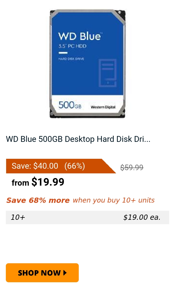 WD Blue 500GB Desktop Hard Disk Dri...