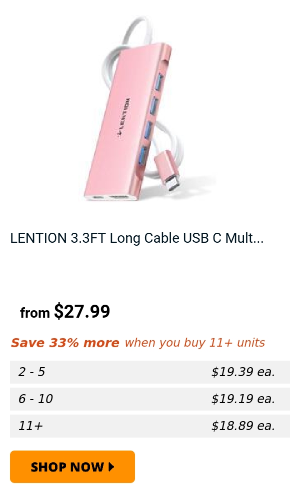 LENTION 3.3FT Long Cable USB C Mult...