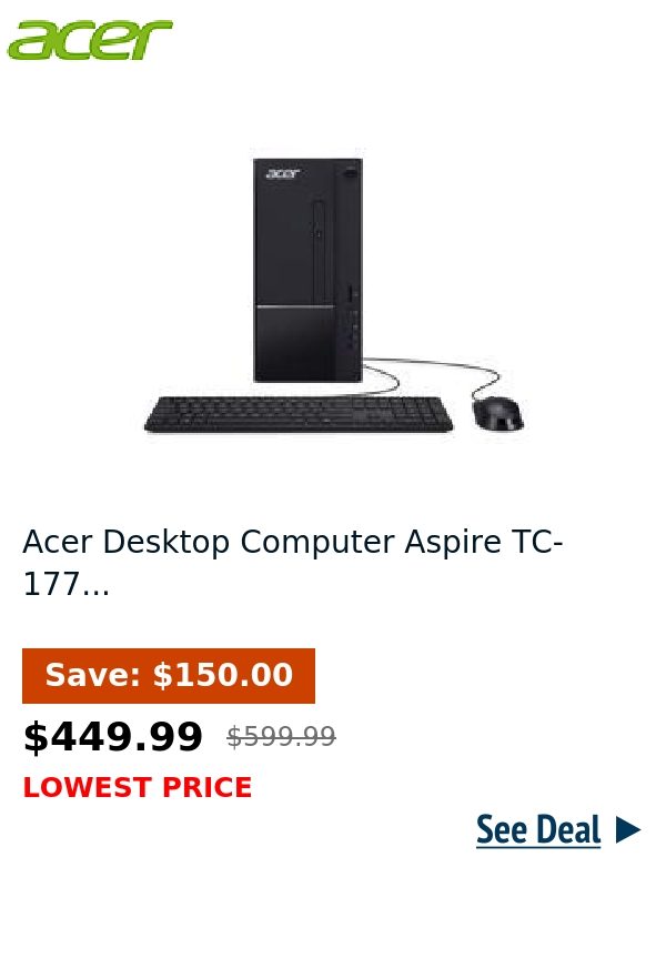 Acer Desktop Computer Aspire TC-177...