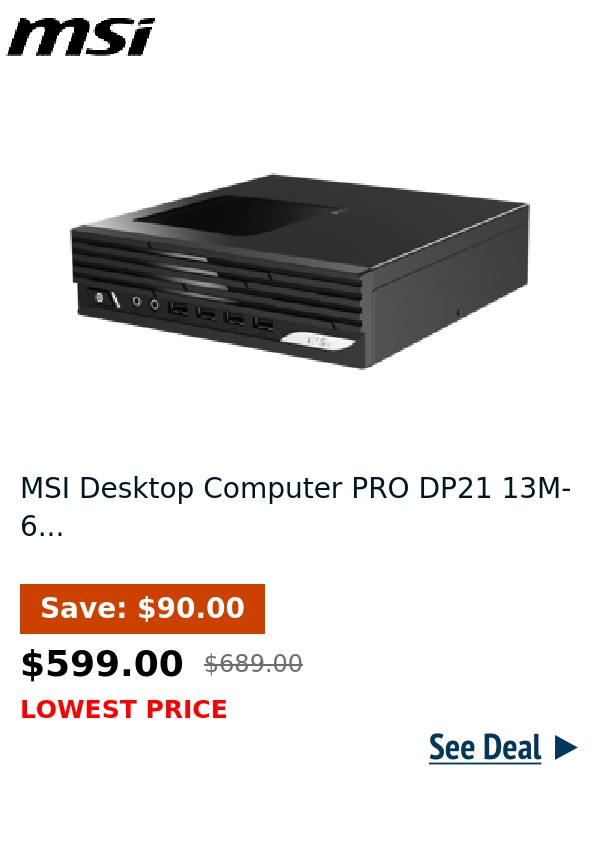 MSI Desktop Computer PRO DP21 13M-6...