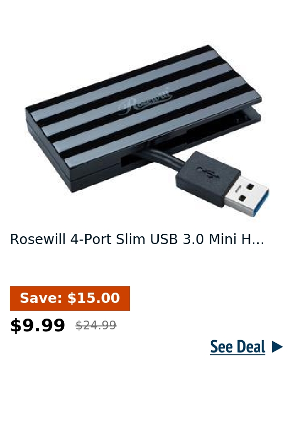 Rosewill 4-Port Slim USB 3.0 Mini H...