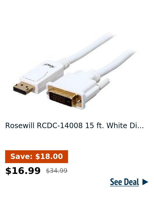 Rosewill RCDC-14008 15 ft. White Di...