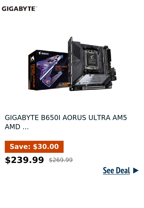 GIGABYTE B650I AORUS ULTRA AM5 AMD ...