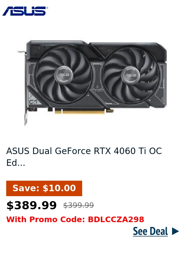 ASUS Dual GeForce RTX 4060 Ti OC Ed...