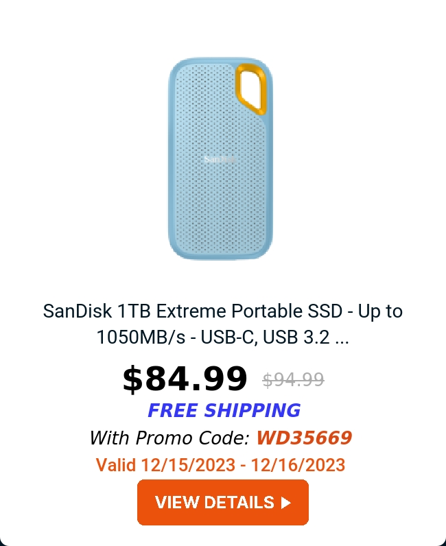 SanDisk 1TB Extreme Portable SSD - Up to 1050MB/s - USB-C, USB 3.2 ...