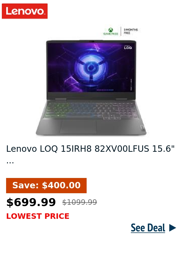 Lenovo LOQ 15IRH8 82XV00LFUS 15.6