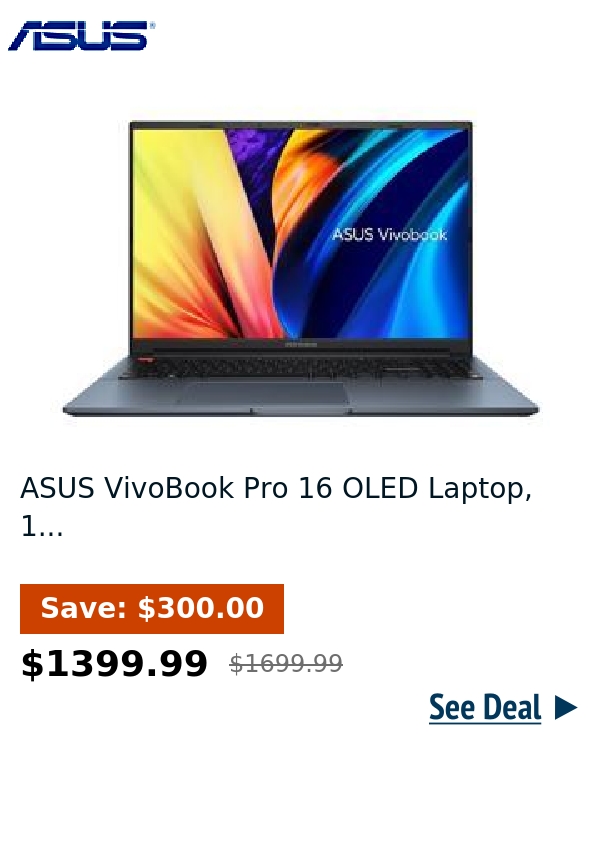 ASUS VivoBook Pro 16 OLED Laptop, 1...