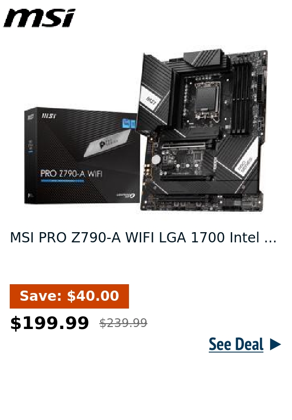 MSI PRO Z790-A WIFI LGA 1700 Intel ...