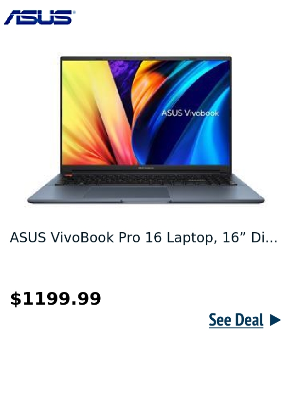 ASUS VivoBook Pro 16 Laptop, 16” Di...