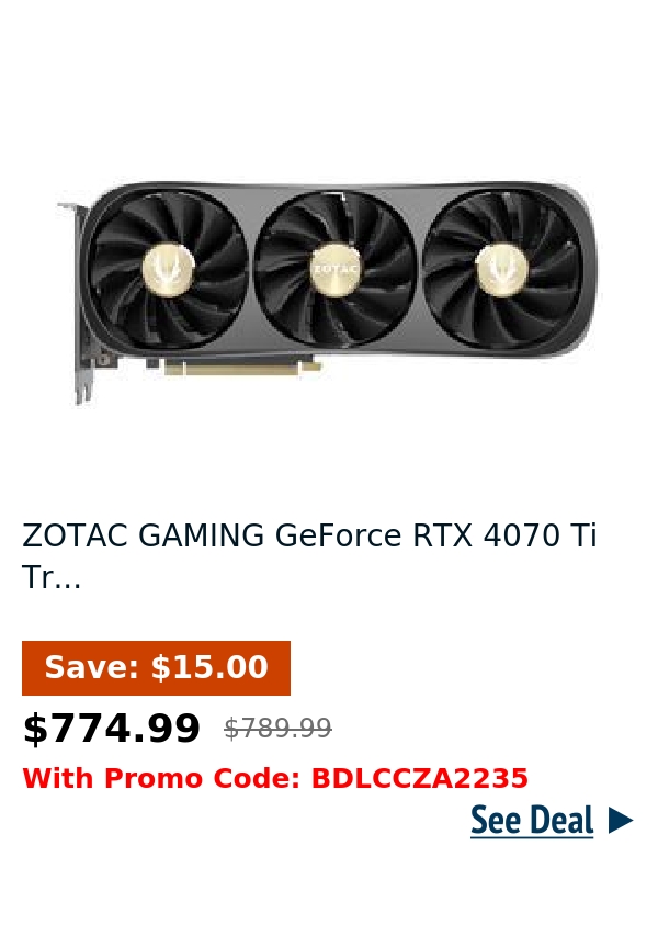 ZOTAC GAMING GeForce RTX 4070 Ti Tr...