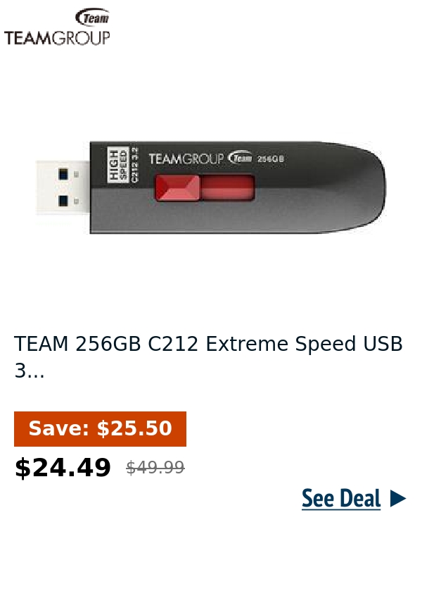 TEAM 256GB C212 Extreme Speed USB 3...