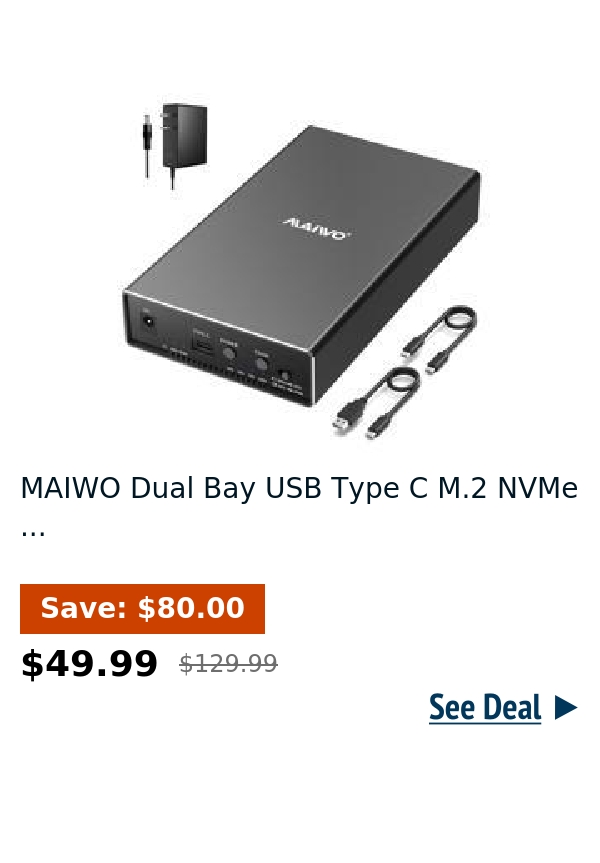 MAIWO Dual Bay USB Type C M.2 NVMe ...