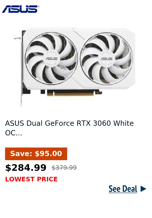 ASUS Dual GeForce RTX 3060 White OC...