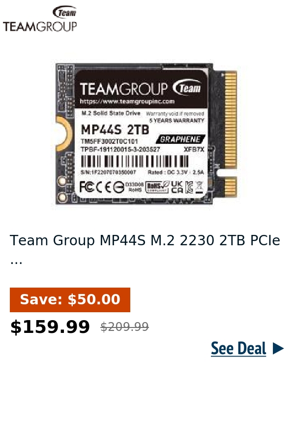 Team Group MP44S M.2 2230 2TB PCIe ...