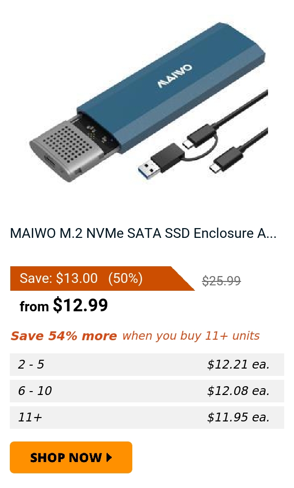 MAIWO M.2 NVMe SATA SSD Enclosure A...