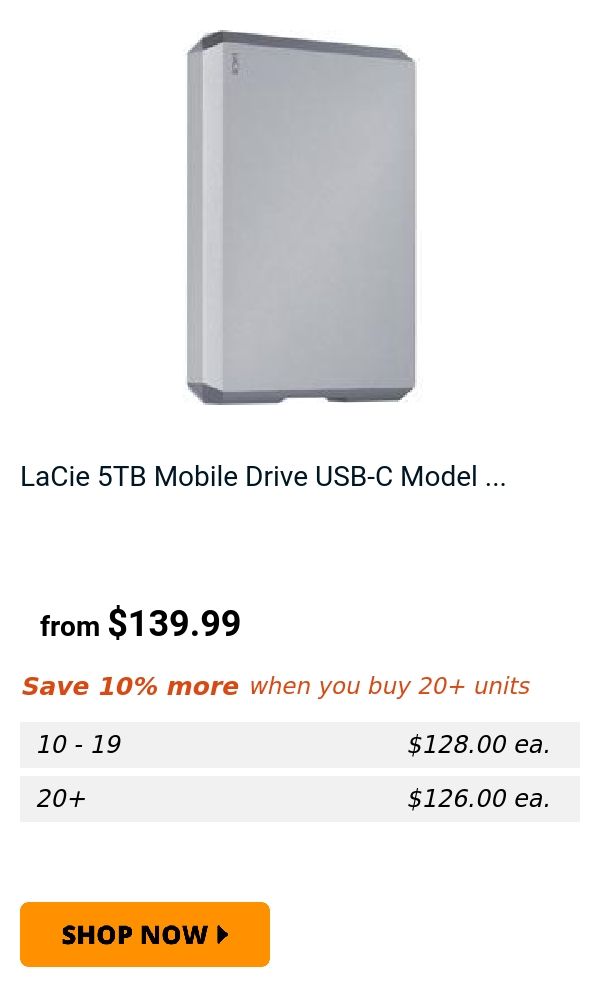 LaCie 5TB Mobile Drive USB-C Model ...