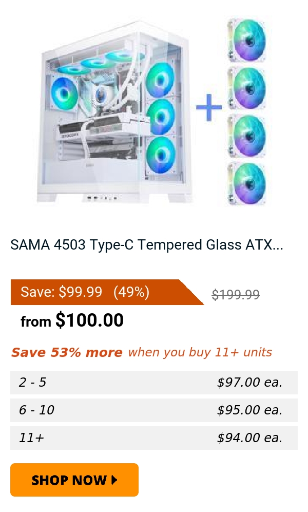 SAMA 4503 Type-C Tempered Glass ATX...