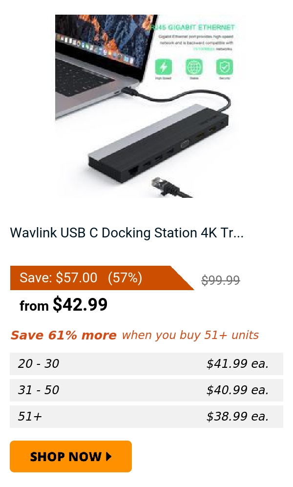 Wavlink USB C Docking Station 4K Tr...