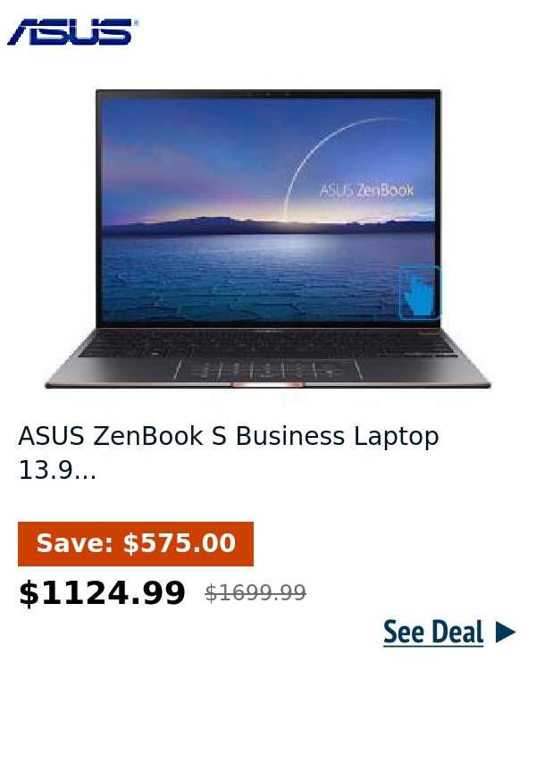 ASUS ZenBook S Business Laptop 13.9...