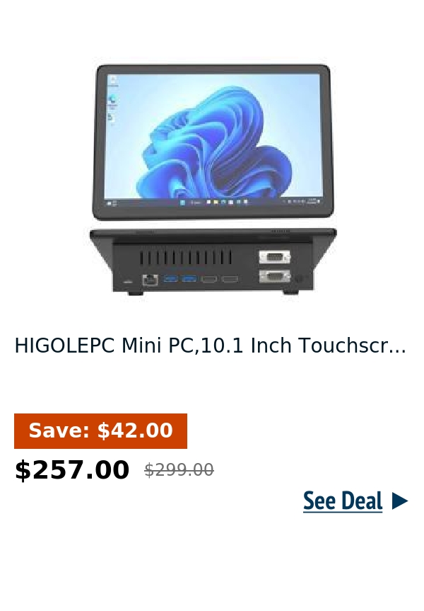 HIGOLEPC Mini PC,10.1 Inch Touchscr...