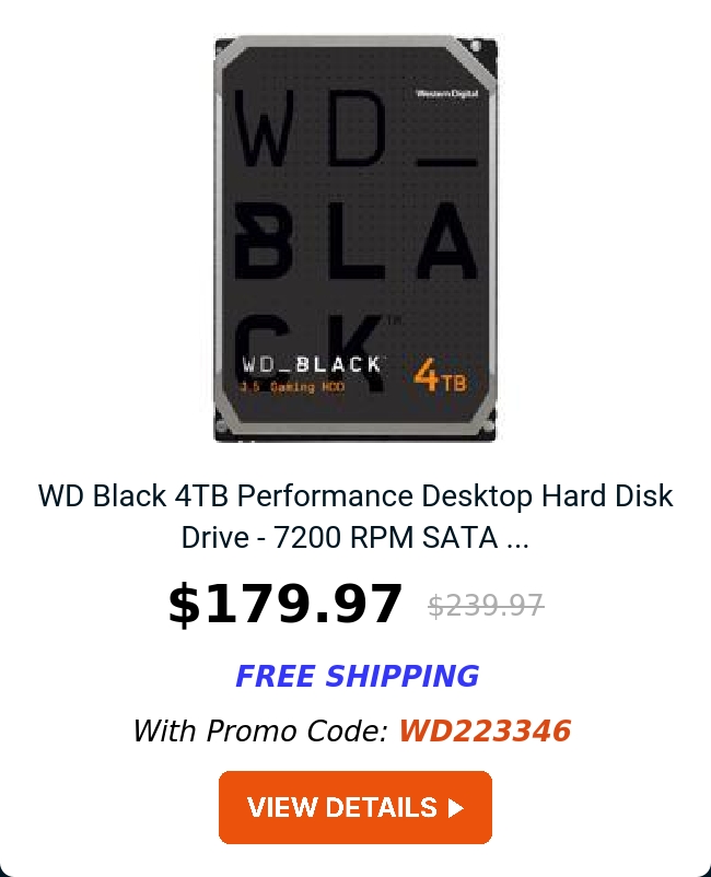 WD Black 4TB Performance Desktop Hard Disk Drive - 7200 RPM SATA ...