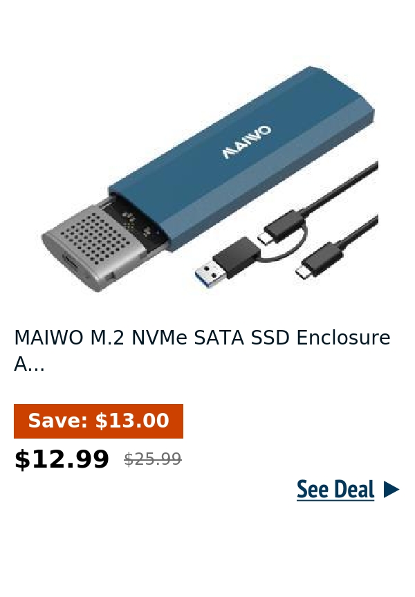 MAIWO M.2 NVMe SATA SSD Enclosure A...