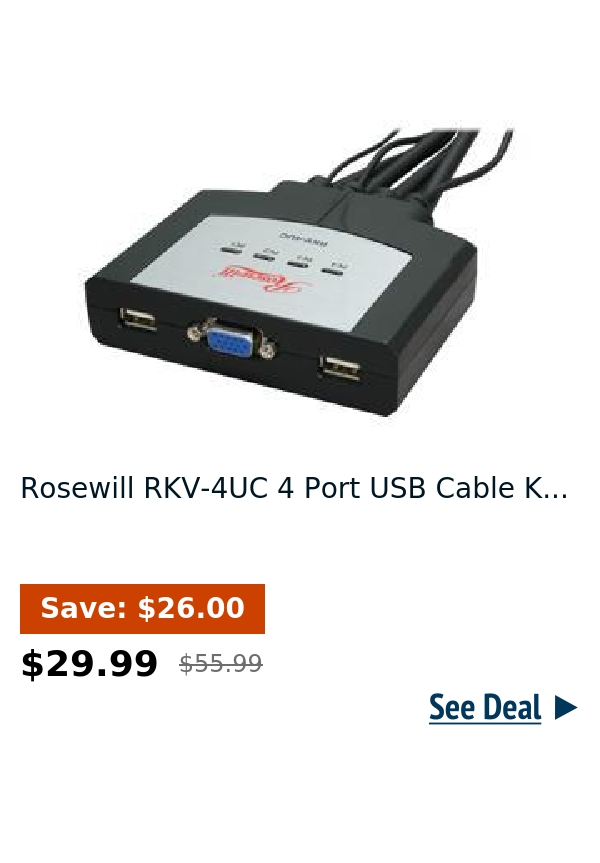 Rosewill RKV-4UC 4 Port USB Cable K...