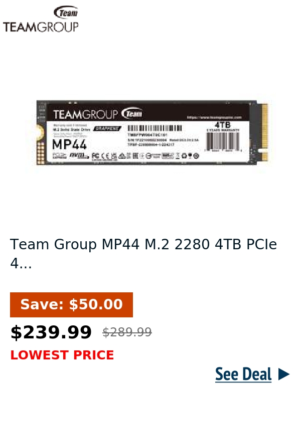 Team Group MP44 M.2 2280 4TB PCIe 4...