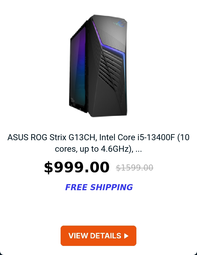 ASUS ROG Strix G13CH, Intel Core i5-13400F (10 cores, up to 4.6GHz), ...