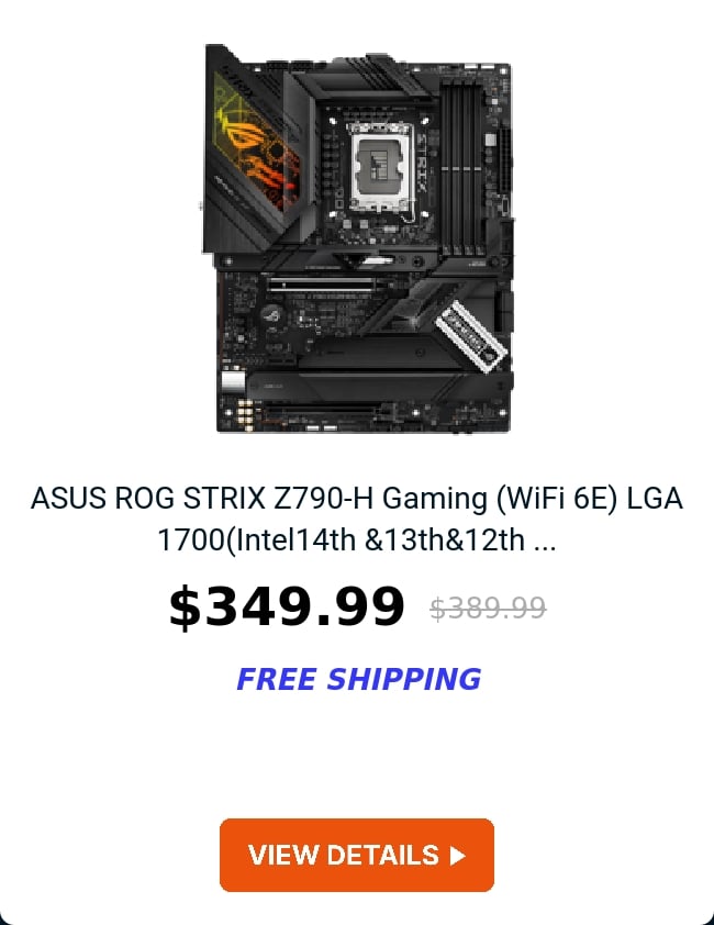 ASUS ROG STRIX Z790-H Gaming (WiFi 6E) LGA 1700(Intel14th &13th&12th ...