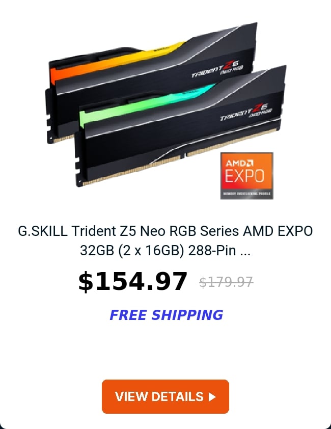 G.SKILL Trident Z5 Neo RGB Series AMD EXPO 32GB (2 x 16GB) 288-Pin ...