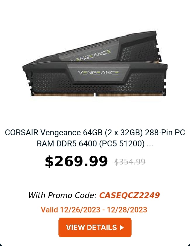 CORSAIR Vengeance 64GB (2 x 32GB) 288-Pin PC RAM DDR5 6400 (PC5 51200) ...