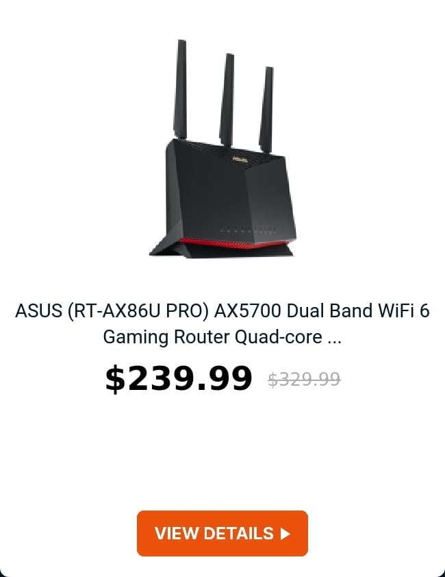 ASUS (RT-AX86U PRO) AX5700 Dual Band WiFi 6 Gaming Router Quad-core ...