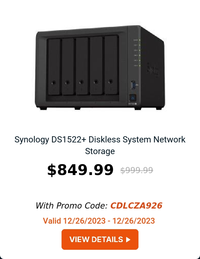 Synology DS1522+ Diskless System Network Storage 