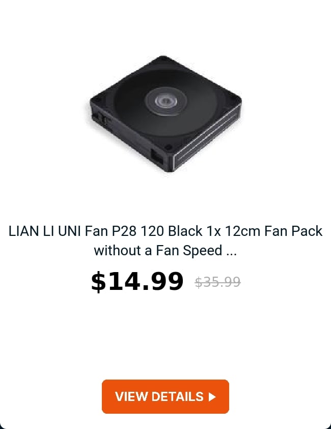 LIAN LI UNI Fan P28 120 Black 1x 12cm Fan Pack without a Fan Speed ...