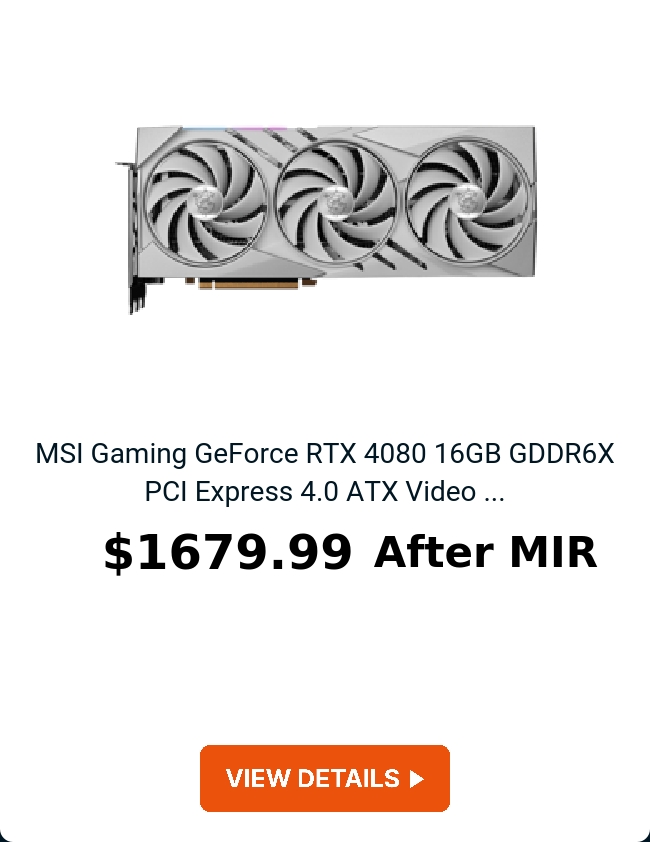 MSI Gaming GeForce RTX 4080 16GB GDDR6X PCI Express 4.0 ATX Video ...