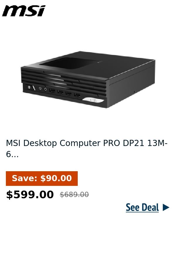 MSI Desktop Computer PRO DP21 13M-6...