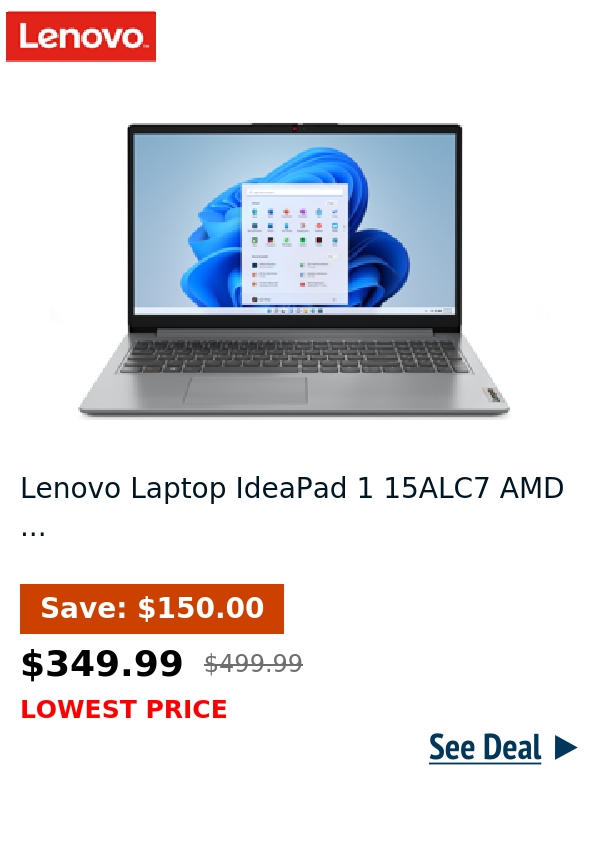 Lenovo Laptop IdeaPad 1 15ALC7 AMD ...