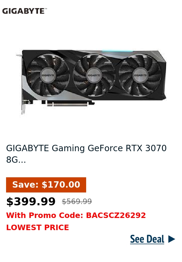 GIGABYTE Gaming GeForce RTX 3070 8G...