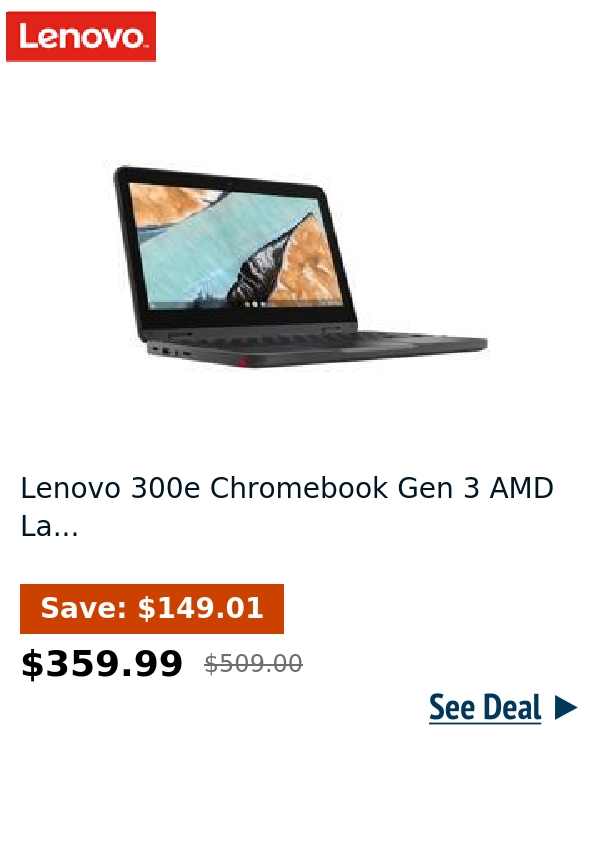 Lenovo 300e Chromebook Gen 3 AMD La...