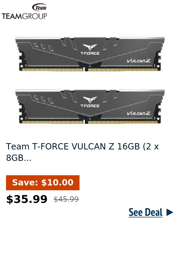 Team T-FORCE VULCAN Z 16GB (2 x 8GB...