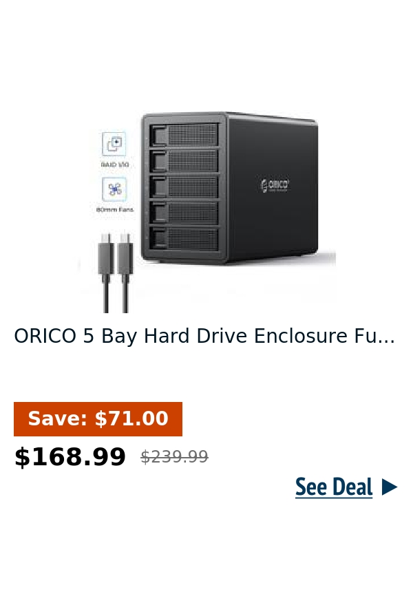 ORICO 5 Bay Hard Drive Enclosure Fu...