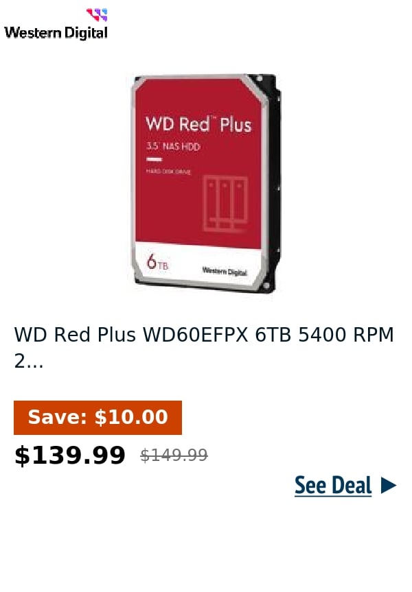 WD Red Plus WD60EFPX 6TB 5400 RPM 2...