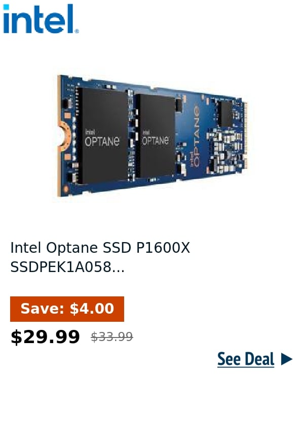 Intel Optane SSD P1600X SSDPEK1A058...