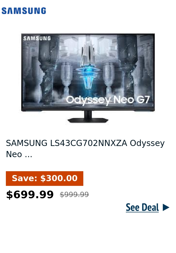 SAMSUNG LS43CG702NNXZA Odyssey Neo ...