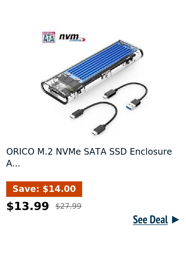 ORICO M.2 NVMe SATA SSD Enclosure A...