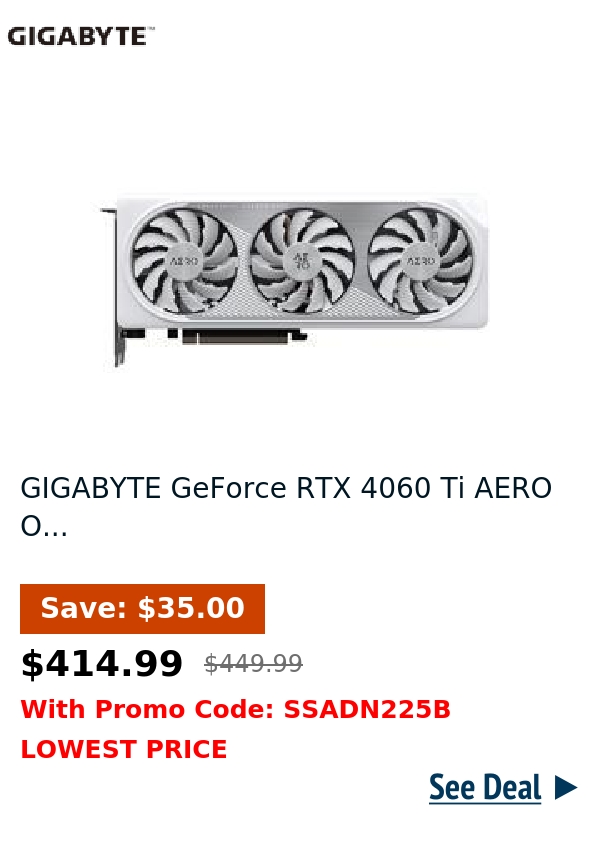 GIGABYTE GeForce RTX 4060 Ti AERO O...