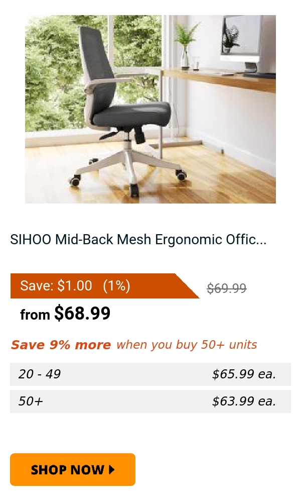 SIHOO Mid-Back Mesh Ergonomic Offic...