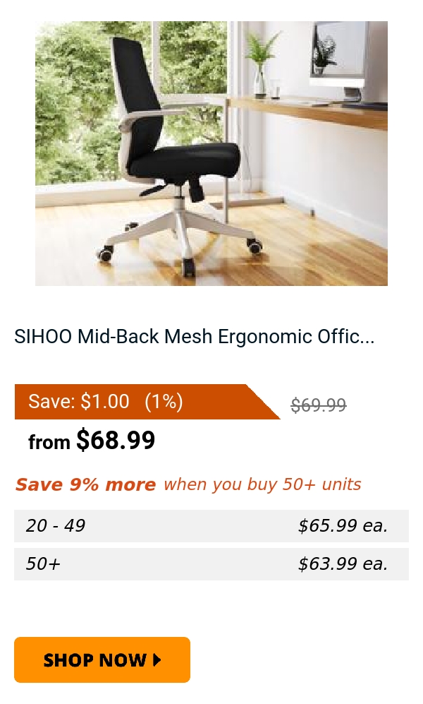 SIHOO Mid-Back Mesh Ergonomic Offic...