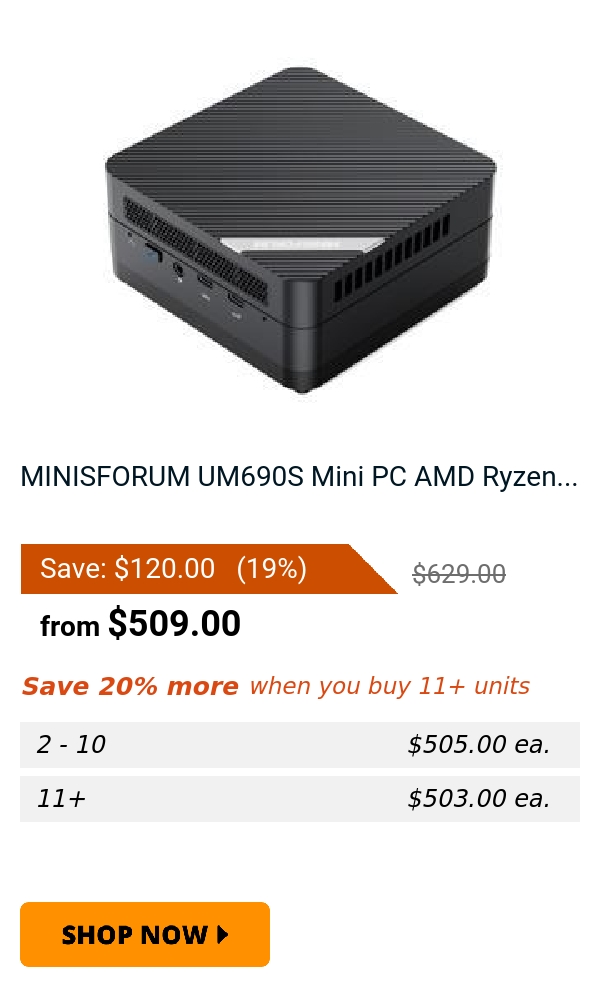 MINISFORUM UM690S Mini PC AMD Ryzen...